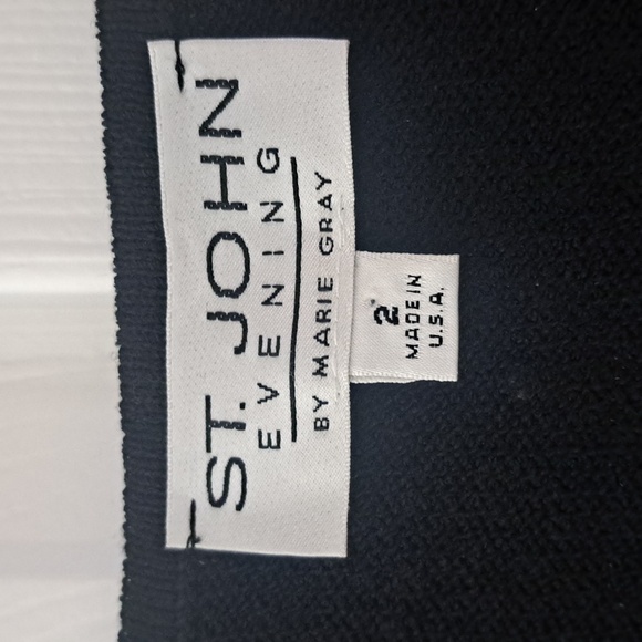 St. John Evening Little Black Dress Sequin Knit By Marie Gray Sz 2 Nwot - Picture 3 of 7